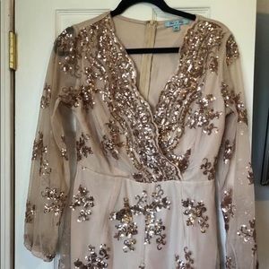 Rose gold sequin romper